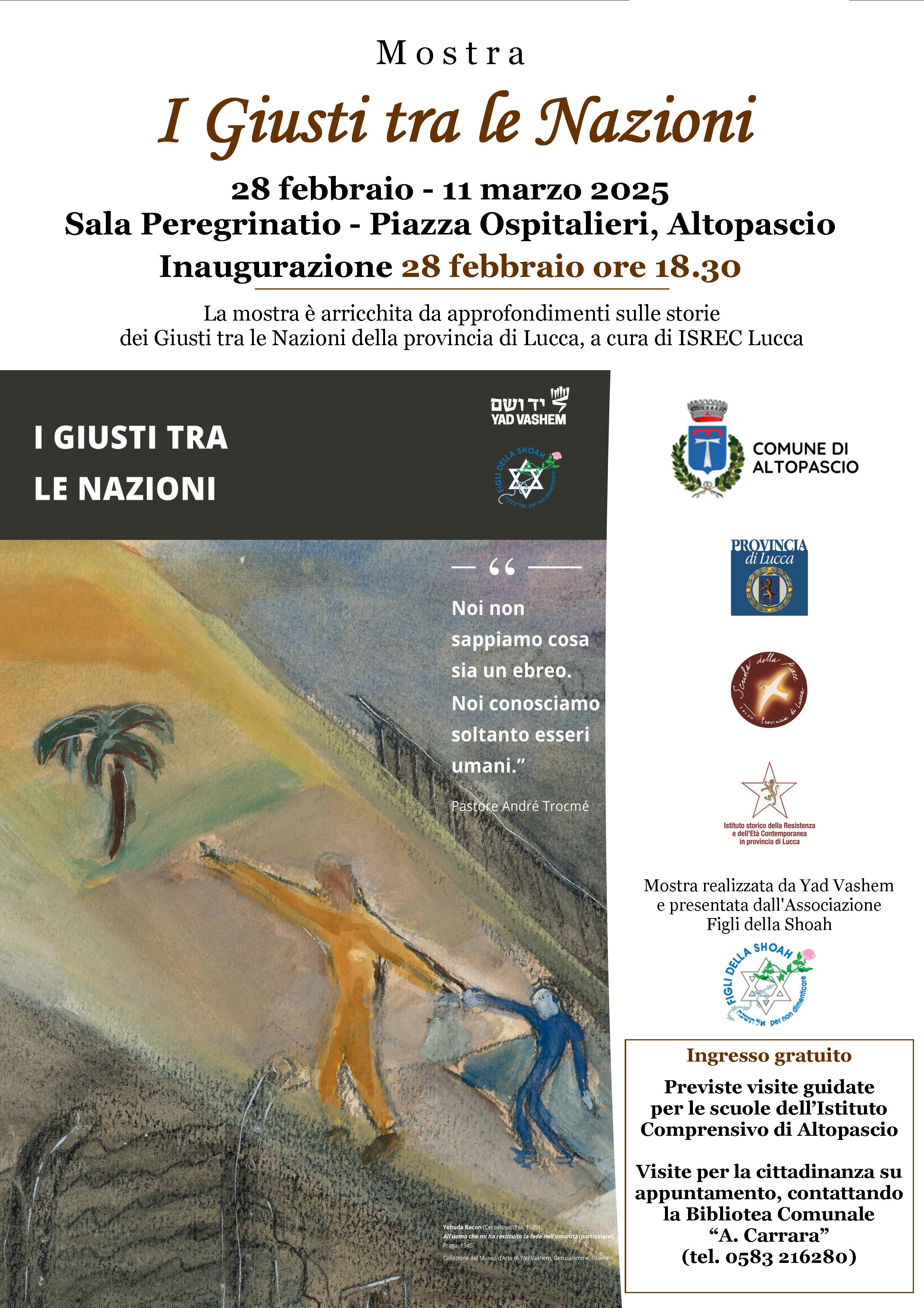 Mostra "I Giusti tra le Nazioni" a Altopascio